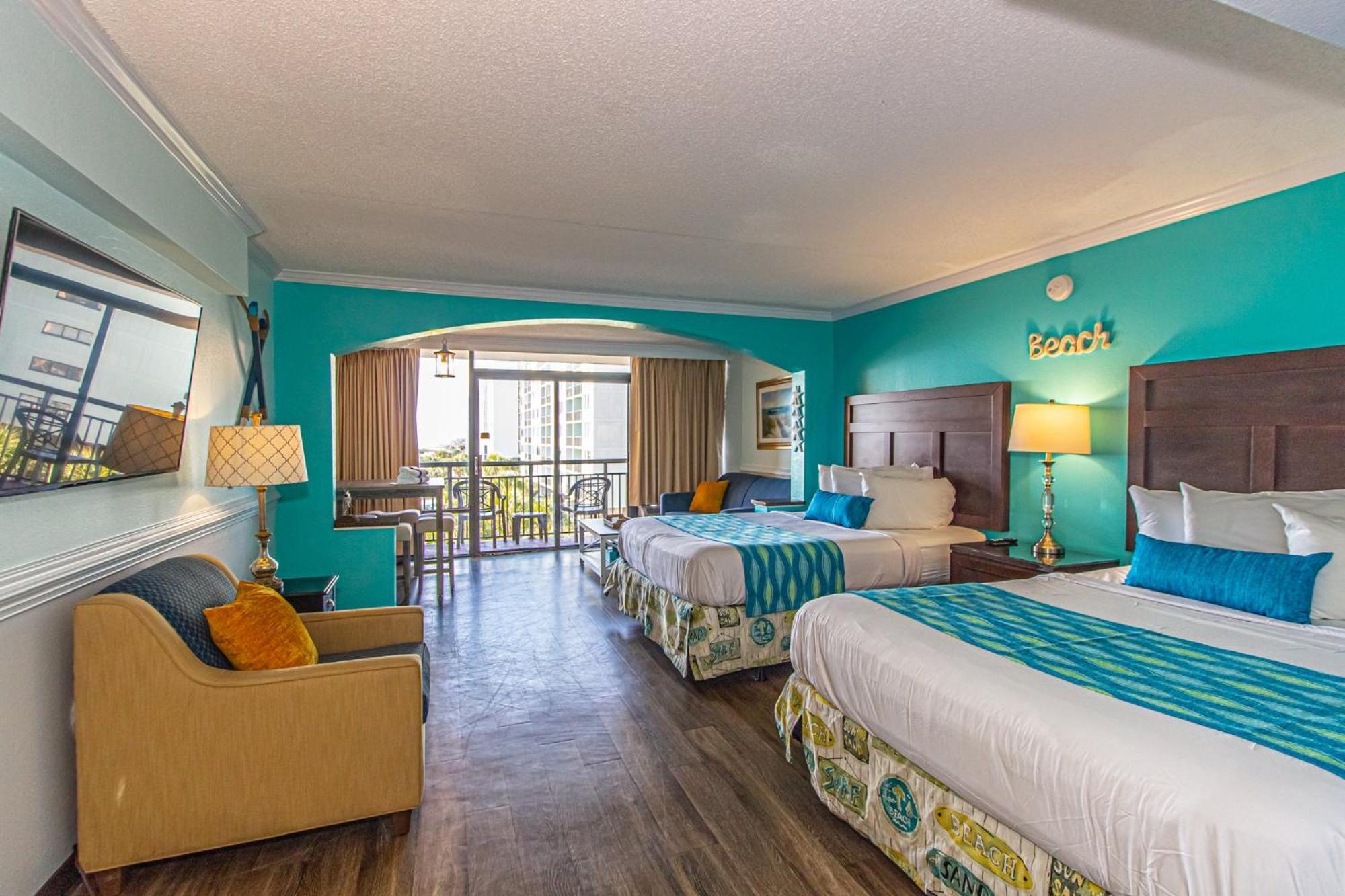 Oversized Ocean View Queen Suite With Beautiful Fireplace And Accents - Sleeps 4 Guests! Myrtle Beach Rom bilde